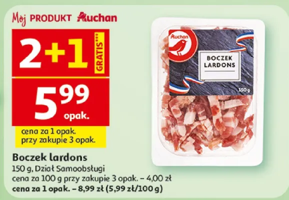 Boczek lardons promocja w Auchan