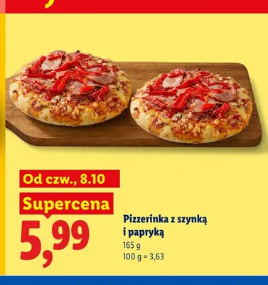 Pizzerinka z szynką i papryką promocja w Lidl
