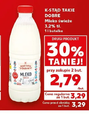 Mleko świeże 3,2% tł. K-Stąd Takie Dobre promocja w Kaufland