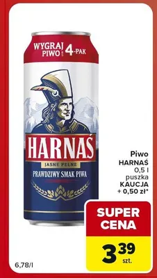 Piwo Harnaś Jasne Pełne promocja w Carrefour Market
