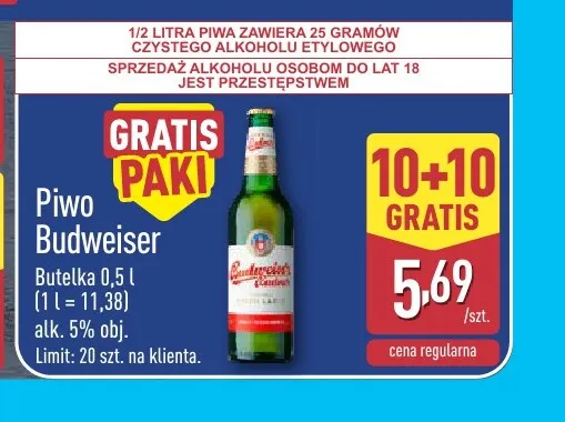 Piwo Budweiser promocja w Aldi