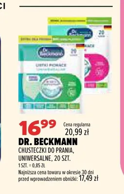 Chusteczki do prania uniwersalne Dr. Beckmann promocja w Drogerie Natura