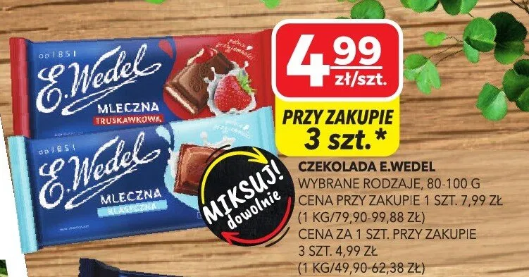 Czekolada mleczna truskawkowa E.Wedel promocja w Top Market