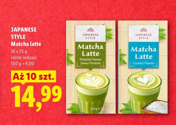 Napój Matcha Latte o smaku kokosowym Vitasia Japanese Style promocja w Lidl