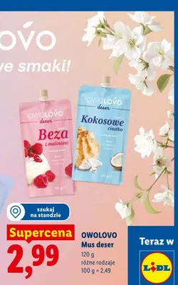 Mus deserowy Owolovo Beza z malinami promocja w Lidl