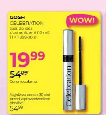 Tusz do rzęs Gosh Celebration promocja w Drogerie Jawa