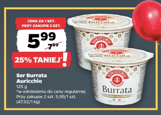 Ser Burrata Auricchio promocja w Netto