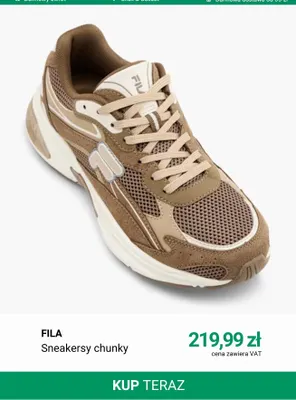 Sneakersy chunky Fila promocja w Deichmann