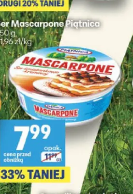 Ser Mascarpone Piątnica promocja w Delikatesy Centrum