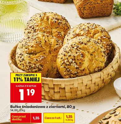 Bułka śniadaniowa z ziarnami promocja w Biedronka