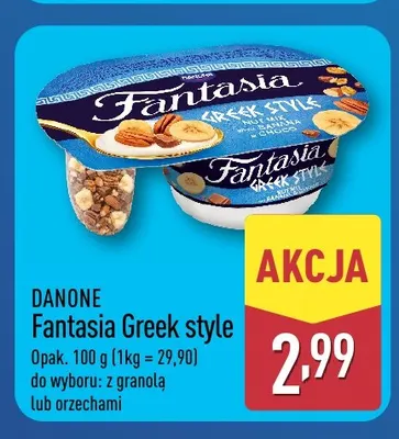 Jogurt Danone Fantasia Greek style z granolą promocja w Aldi