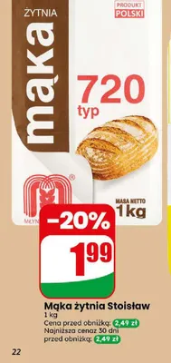 Mąka żytnia Stoisław promocja w Dino