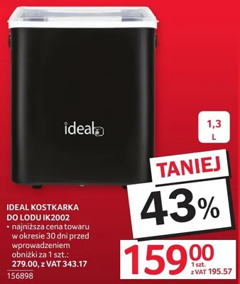 Kostkarka do lodu Ideal IK2002 1,3L promocja w Selgros