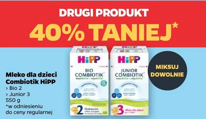 Mleko dla dzieci Combiotik Bio 2 Hipp promocja w Netto