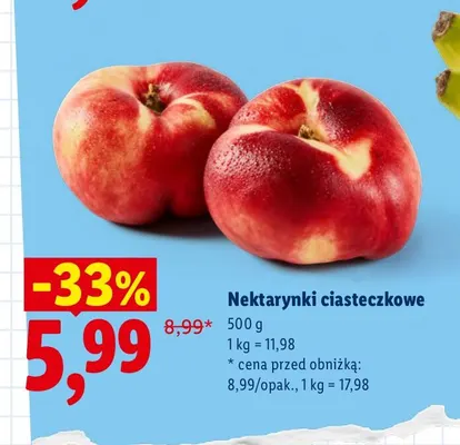 Nektarynki ciasteczkowe promocja w Lidl