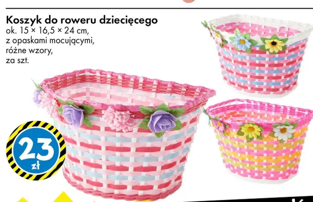 Koszyk do roweru dziecięcego promocja w Tedi