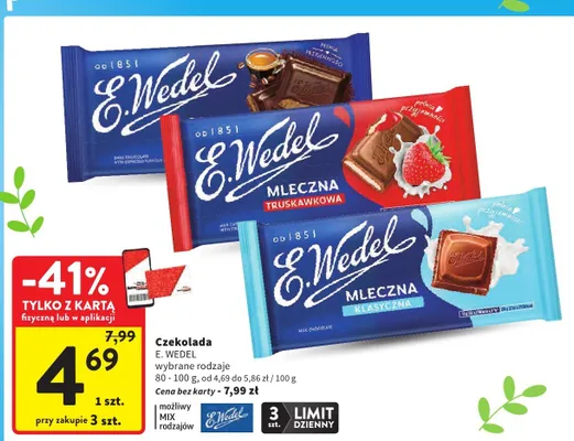 Czekolada wybrane rodzaje promocja w Intermarche