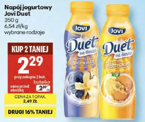 Napój jogurtowy Jovi Duet promocja w Delikatesy Centrum
