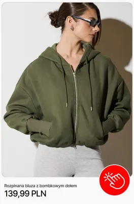 Rozpinana bluza z bombkowym dołem Cropp promocja w Cropp