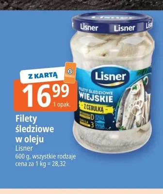 Filety śledziowe w oleju Lisner promocja w Leclerc