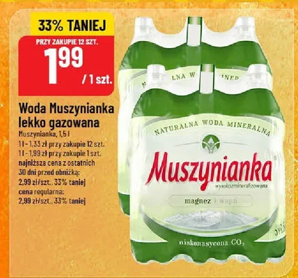 Woda Muszynianka lekko gazowana promocja w POLOmarket