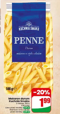 Makaron durum Kuchnia Smaku promocja w Dino