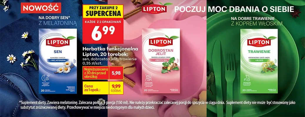 Herbatka funkcjonalna, różne rodzaje promocja w Biedronka