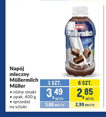 Napój mleczny Müllermilch Müller promocja w Makro