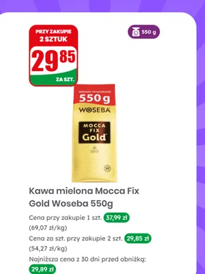 Kawa mielona Mocca Fix Gold promocja w Dino