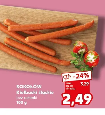 Kiełbaski śląskie bez osłonki Sokołów promocja w Kaufland