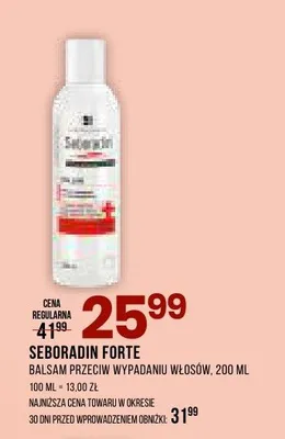 Balsam przeciw wypadaniu włosów Seboradin Forte promocja w Drogerie Natura