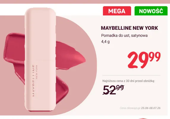 Pomadka do ust satynowa Maybelline New York promocja w Rossmann