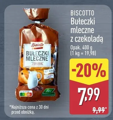 Bułeczki mleczne z czekoladą promocja w Aldi