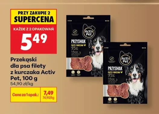 Przekąski dla psa filety z kurczaka Activ Pet promocja w Biedronka