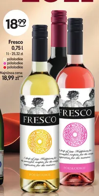 Wino białe Fresco półsłodkie promocja w Żabka