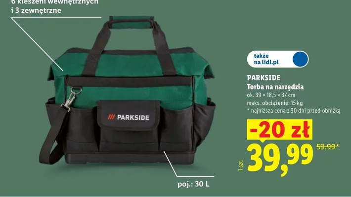 Torba na narzędzia Parkside promocja w Lidl