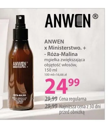 Mgiełka zwiększająca objętość włosów Róża-Malina Anwen x Ministerstwo promocja w Hebe