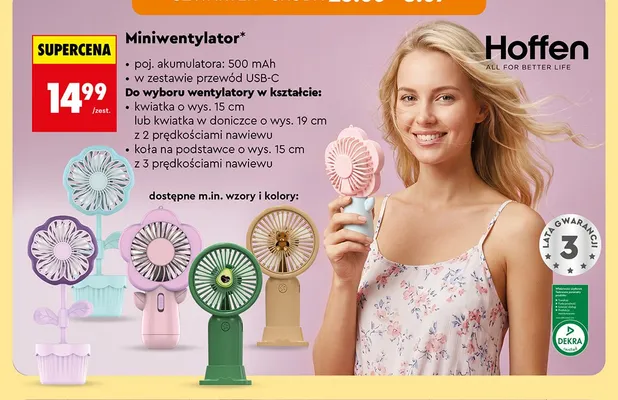 Miniwentylator kwiatek Hoffen promocja w Biedronka