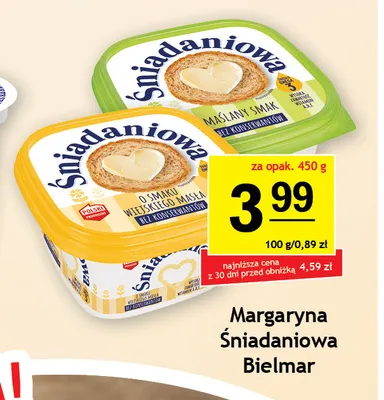 Margaryna Śniadaniowa maślany smak Bielmar promocja w Gram Market