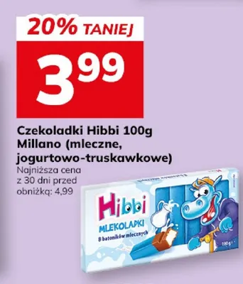 Czekoladki Hibbi (mleczne, jogurtowo-truskawkowe) promocja w Hitpol