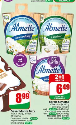 Serek twarogowy Almette z ziołami promocja w Dino
