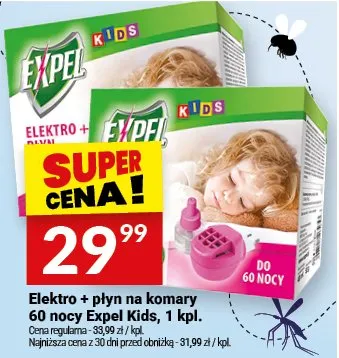 Elektro + płyn na komary 60 nocy Expel Kids promocja w Twój Market
