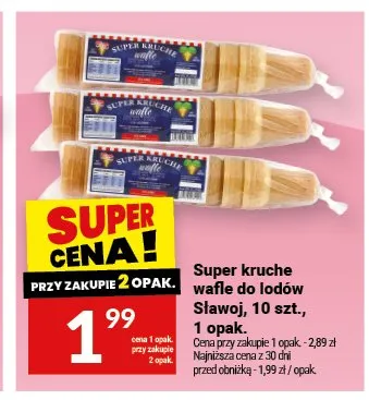 Super kruche wafle do lodów Sławoj promocja w Twój Market