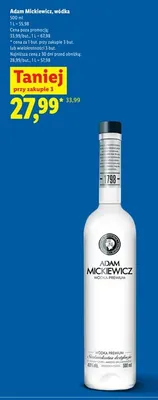 Wódka Adam Mickiewicz Premium promocja w Lidl