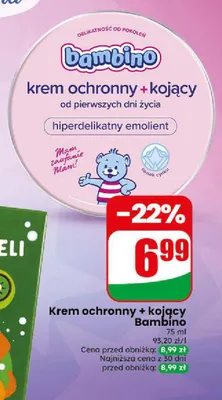 Krem ochronny + kojący Bambino promocja w Dino