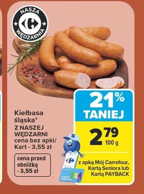 Kiełbasa śląska Z Naszej Wędzarni promocja w Carrefour Market