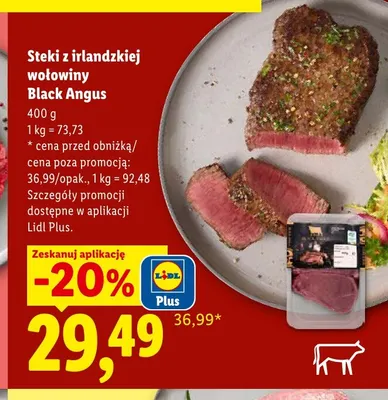 Steki z irlandzkiej wołowiny Black Angus promocja w Lidl