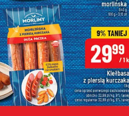 Kiełbasa z piersią kurczaka Morliny promocja w POLOmarket