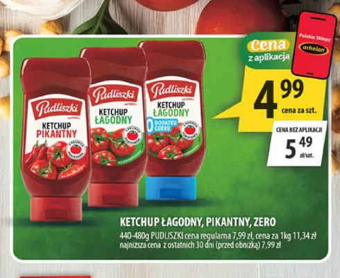 Ketchup pikantny Pudliszki promocja w Arhelan