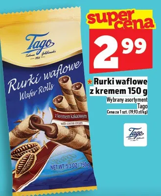 Rurki waflowe z kremem 150g promocja w TOPAZ